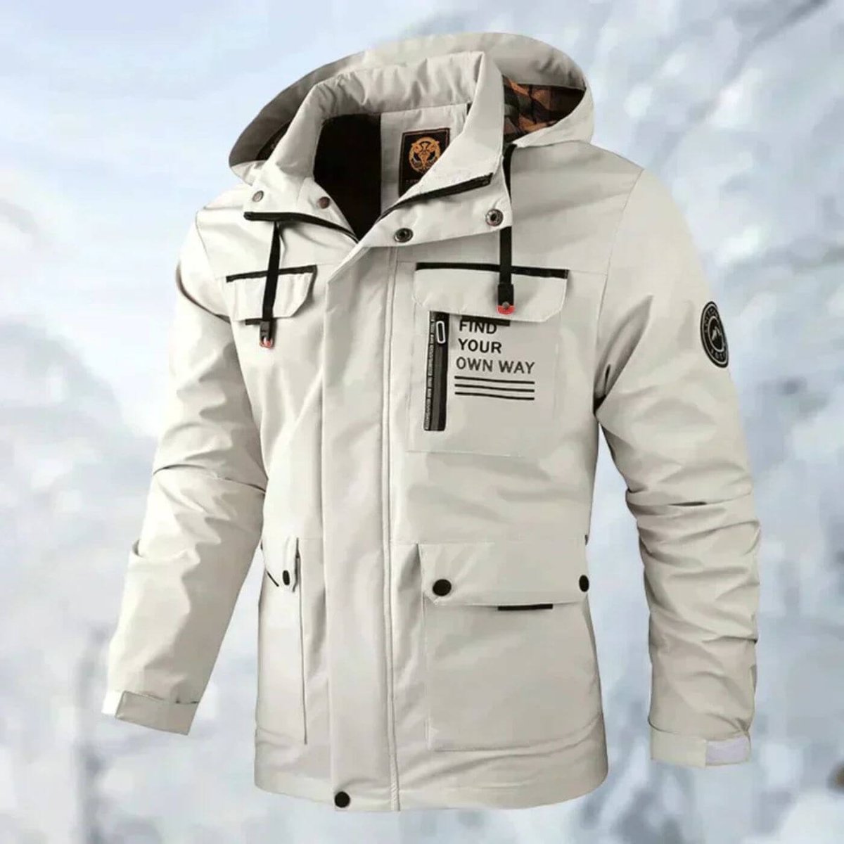 Herrenjacke mit Kapuze – Wasserdicht und Funktional - J&B - 1 - Atelier-Zofia