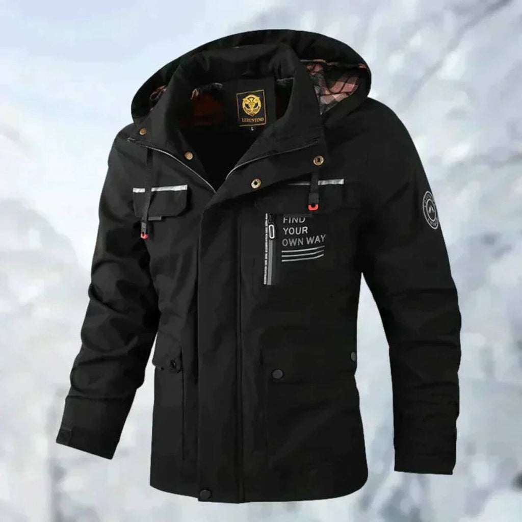 Herrenjacke mit Kapuze – Wasserdicht und Funktional - J&B - 2 - Atelier-Zofia