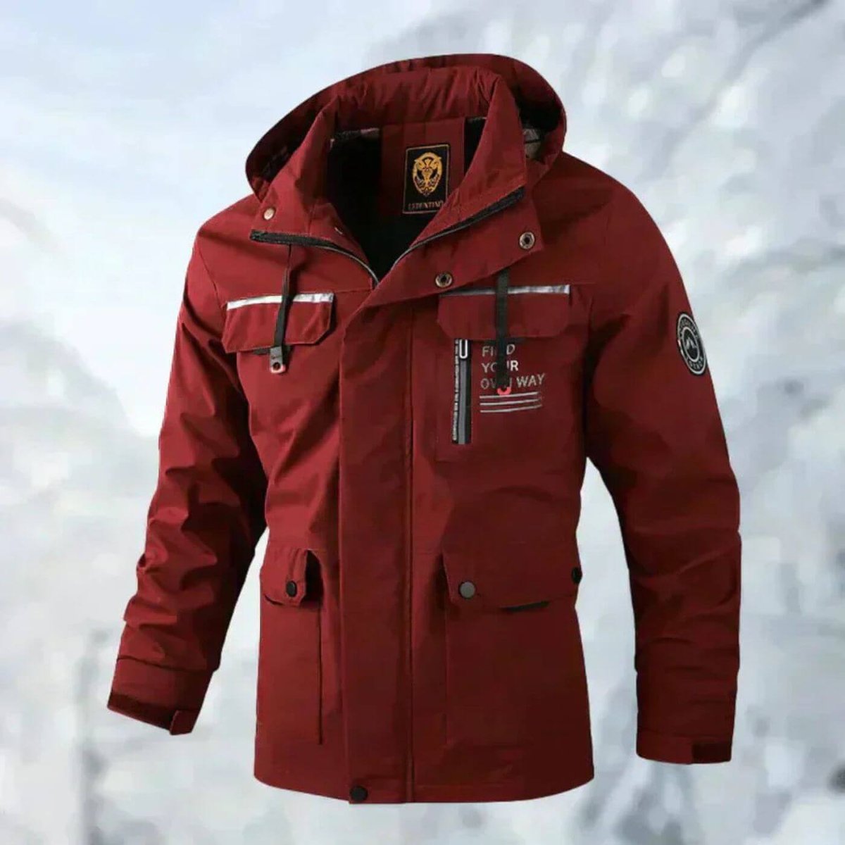Herrenjacke mit Kapuze – Wasserdicht und Funktional - J&B - 3 - Atelier-Zofia