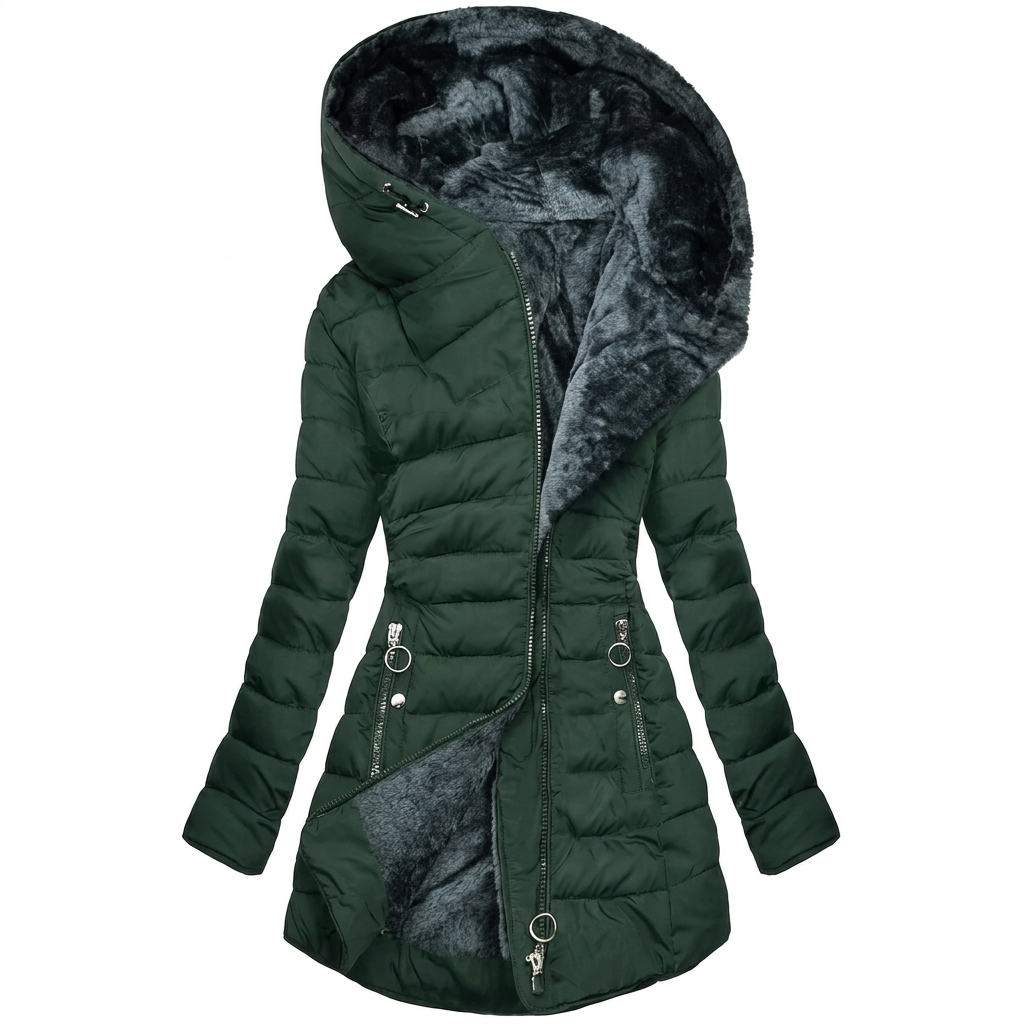 Stylische Damen Winterjacke mit Kapuze im modernen Steppdesign - J&B - 4 - Atelier-Zofia