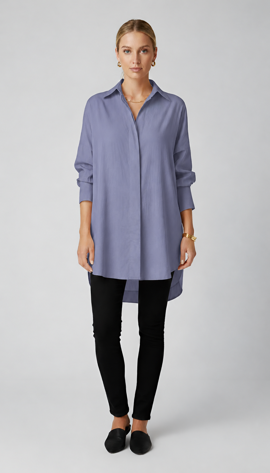 Lisa – Elegantes Oversize-Baumwollhemd mit klassischem Kragen für Damen