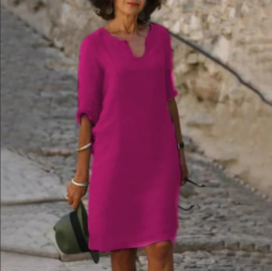 Nina – Women's dress with V-neck and 3/4 sleeves - Image 13