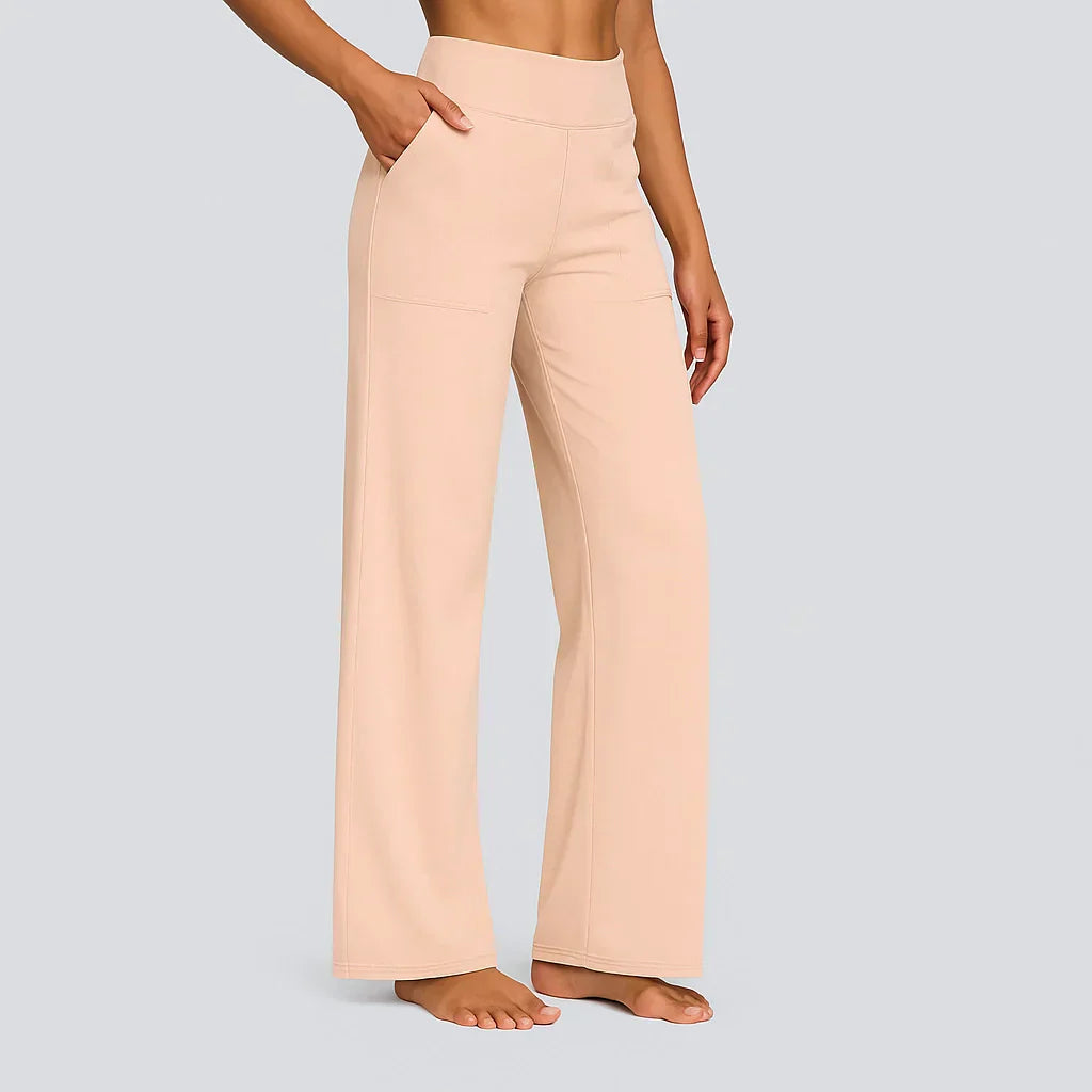Oliwia – Damen High-Waist Stoffhose mit weitem Bein