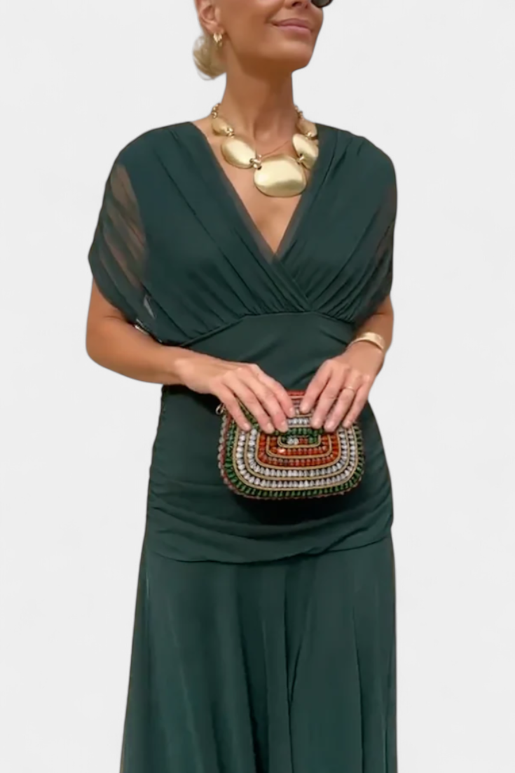 Paula – Elegant Off-Shoulder Draped Dress for Women - Image 19