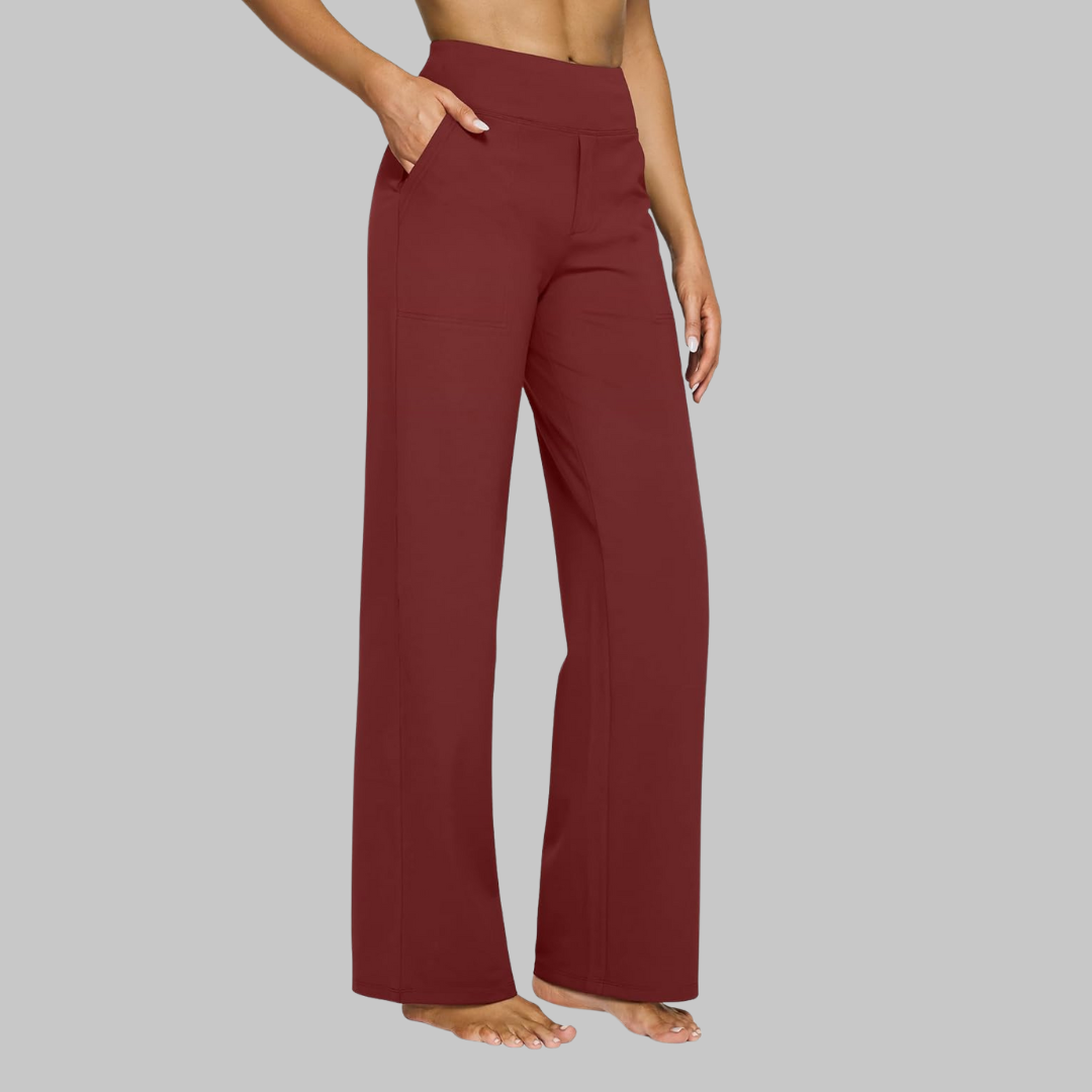 Oliwia – Damen High-Waist Stoffhose mit weitem Bein