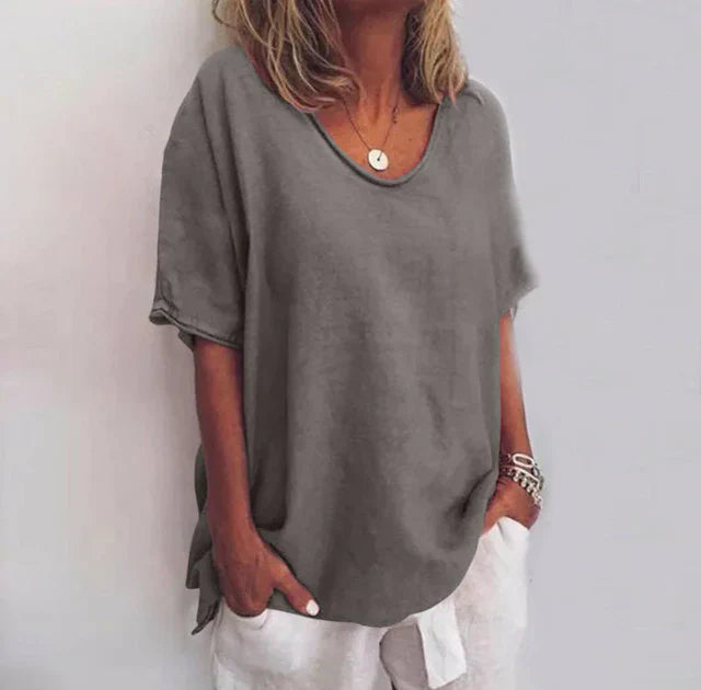 Paula – Locker geschnittenes Kurzarm Top