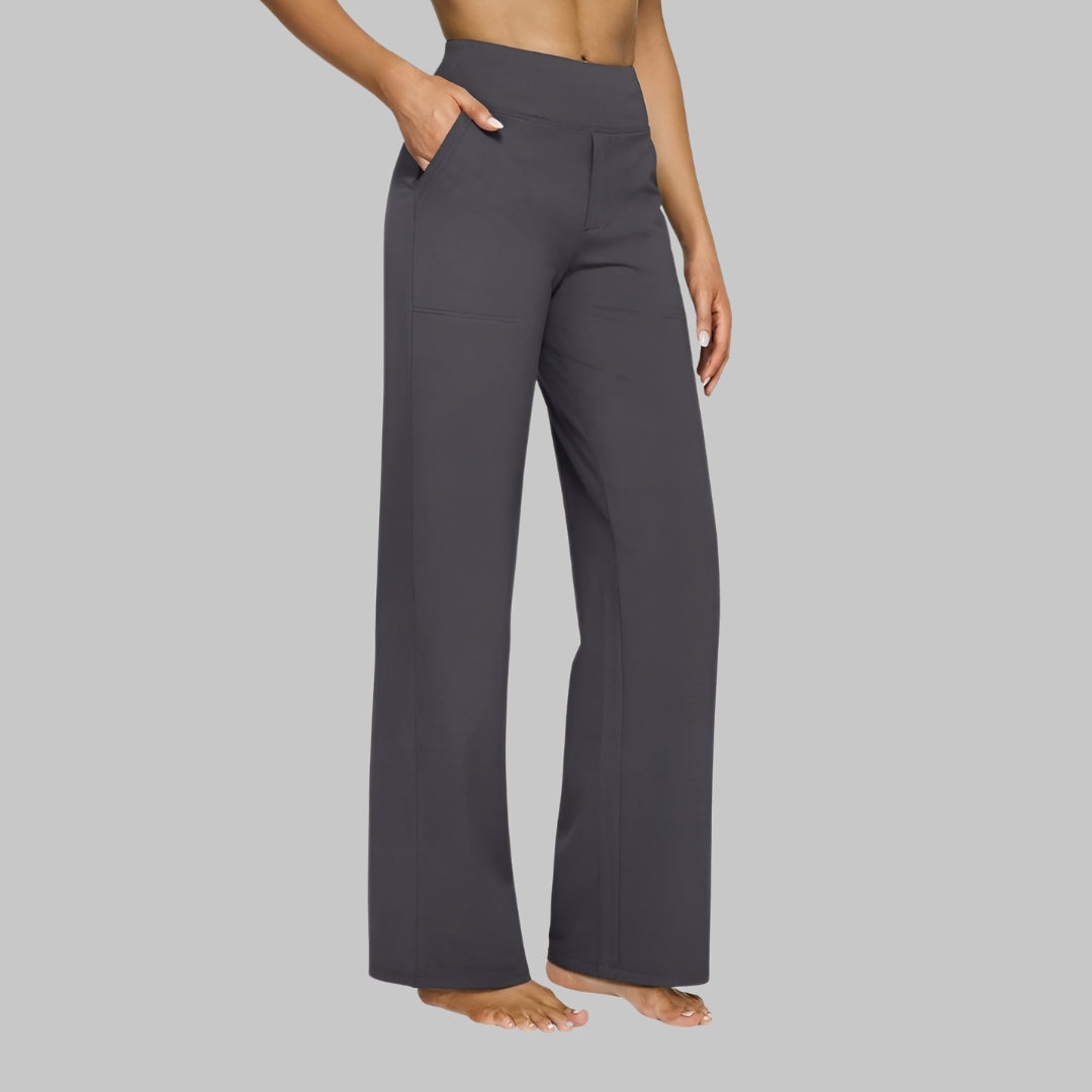 Oliwia – Damen High-Waist Stoffhose mit weitem Bein