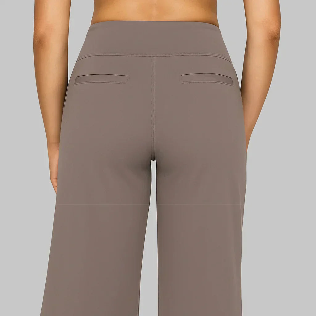 Oliwia – Damen High-Waist Stoffhose mit weitem Bein