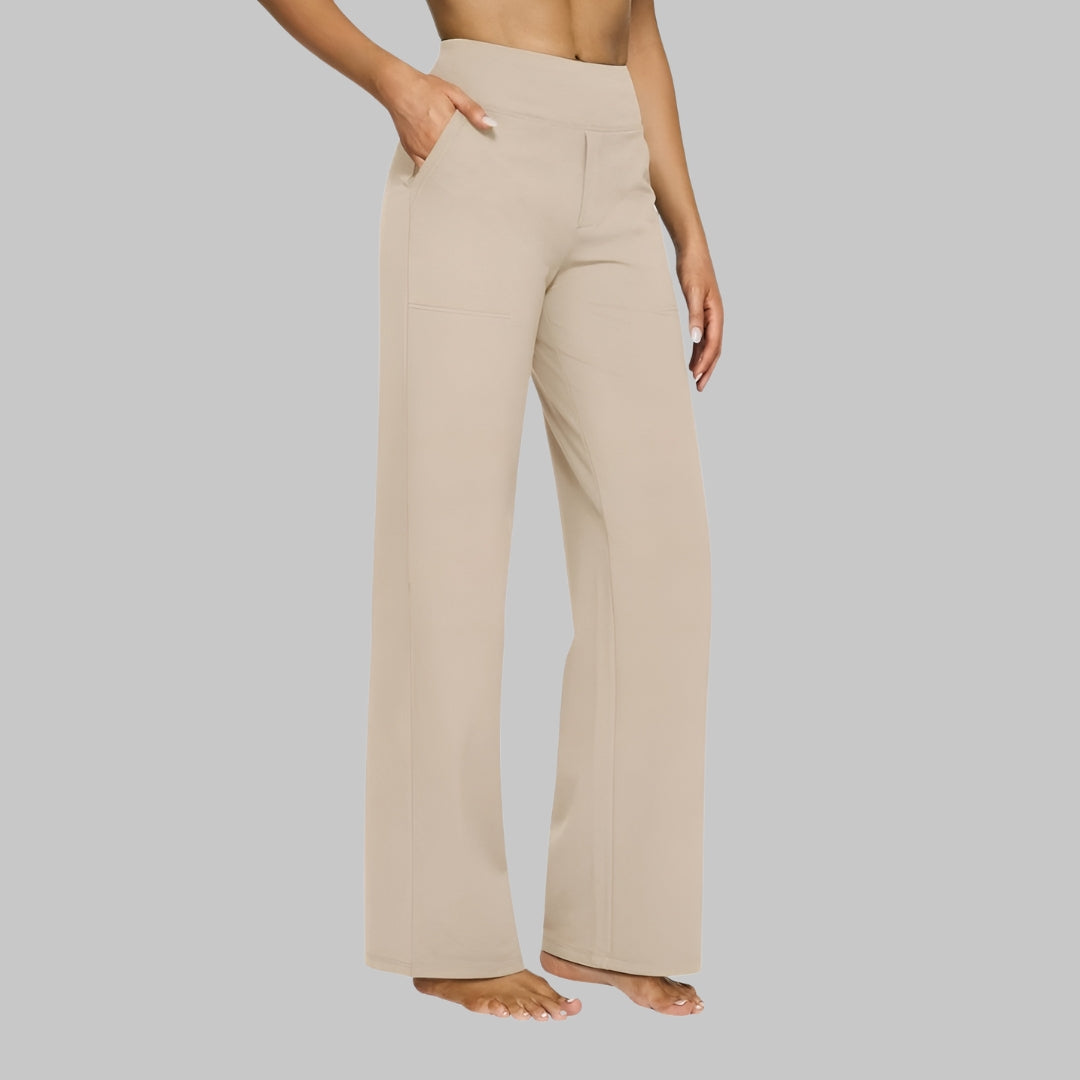 Oliwia – Damen High-Waist Stoffhose mit weitem Bein