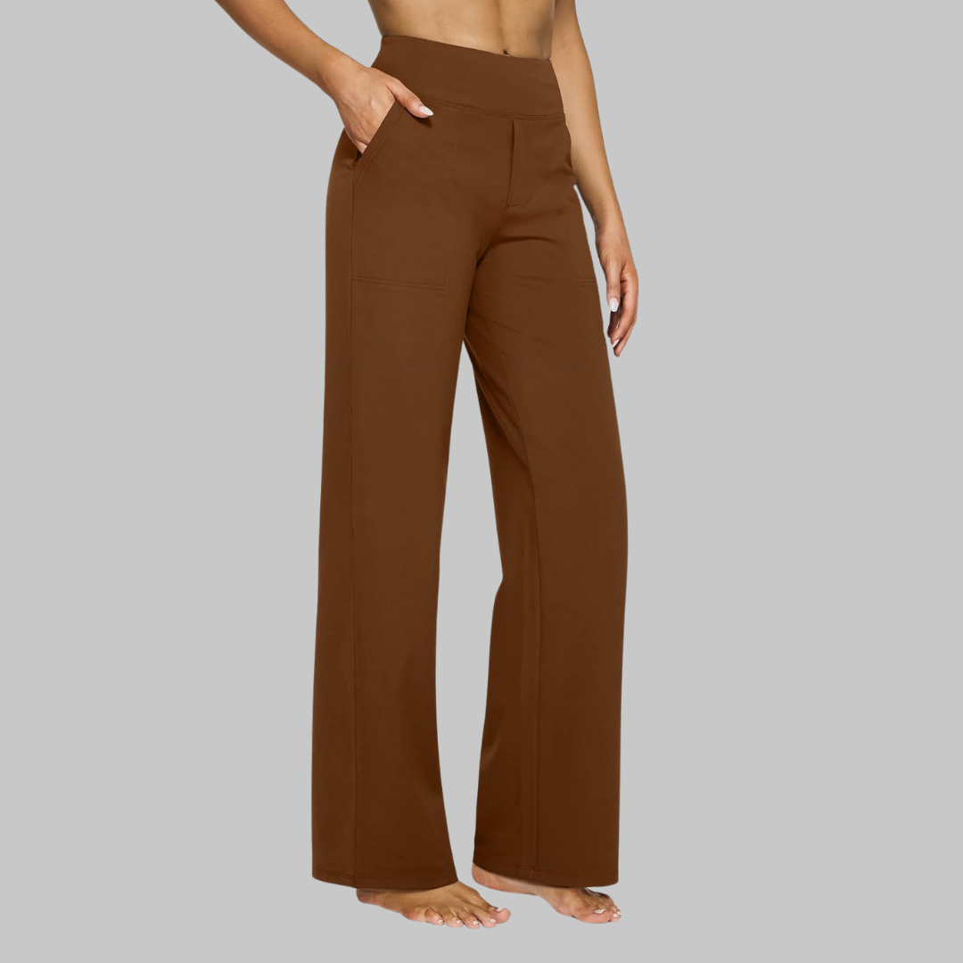 Oliwia – Damen High-Waist Stoffhose mit weitem Bein