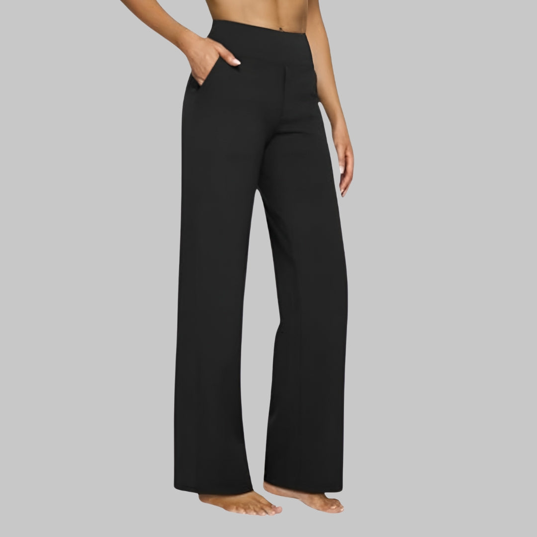 Oliwia – Damen High-Waist Stoffhose mit weitem Bein