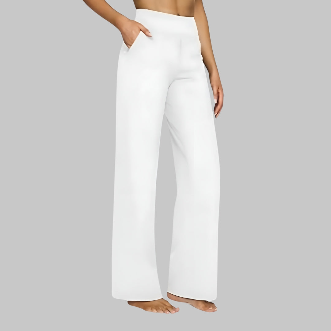 Oliwia – Damen High-Waist Stoffhose mit weitem Bein