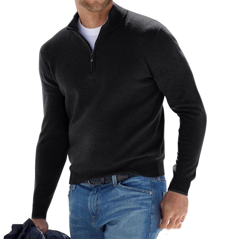 Pullover Herren mit Reißverschluss und strukturierter Optik | A&Z