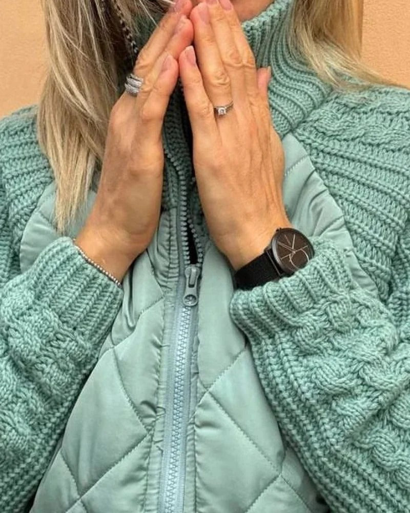 Damen Steppjacke mit hohem Kragen und praktischen Taschen | A&Z - 7 - Atelier-Zofia