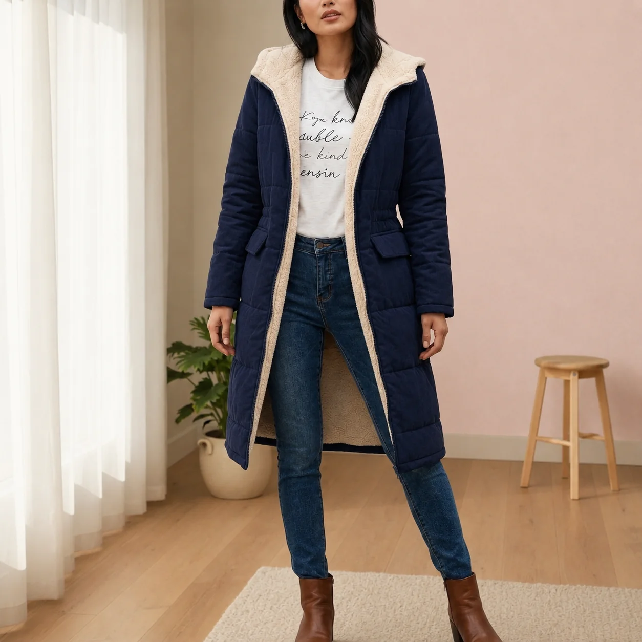 Damen Daunenjacke mit Kapuze und weichem Innenfutter | A&Z - 11 - Atelier-Zofia