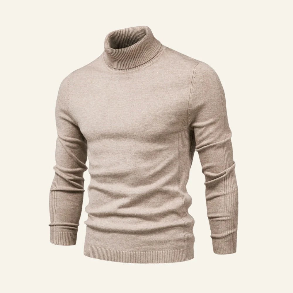 Slim-Fit Rollkragenpullover Herren mit Rippdetails | A&Z - 4 - Atelier-Zofia