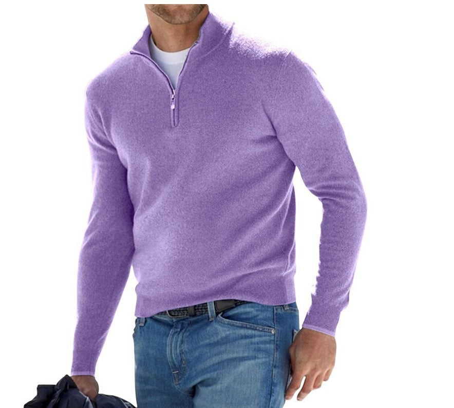 Pullover Herren mit Reißverschluss und strukturierter Optik | A&Z