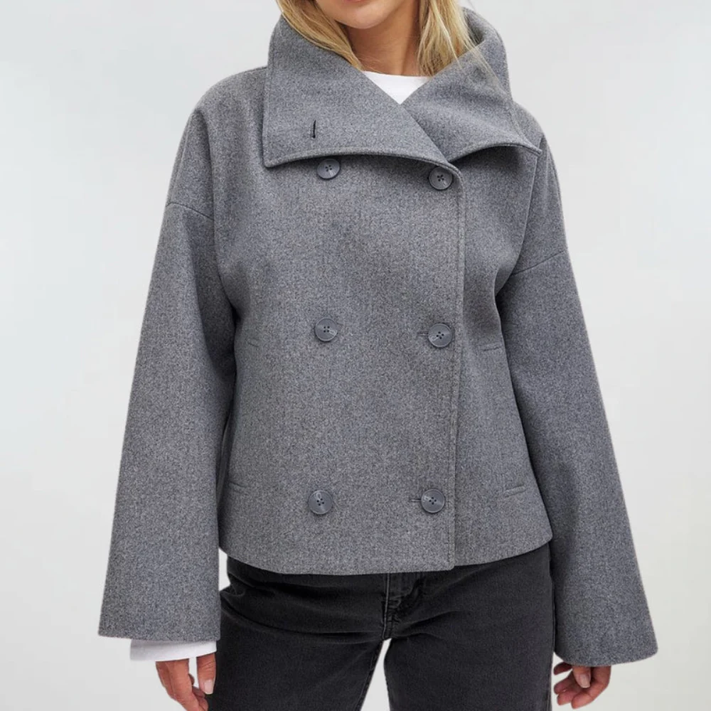 Damen Jacke mit breitem Revers und zweireihigem Schnitt | A&Z - 8 - Atelier-Zofia