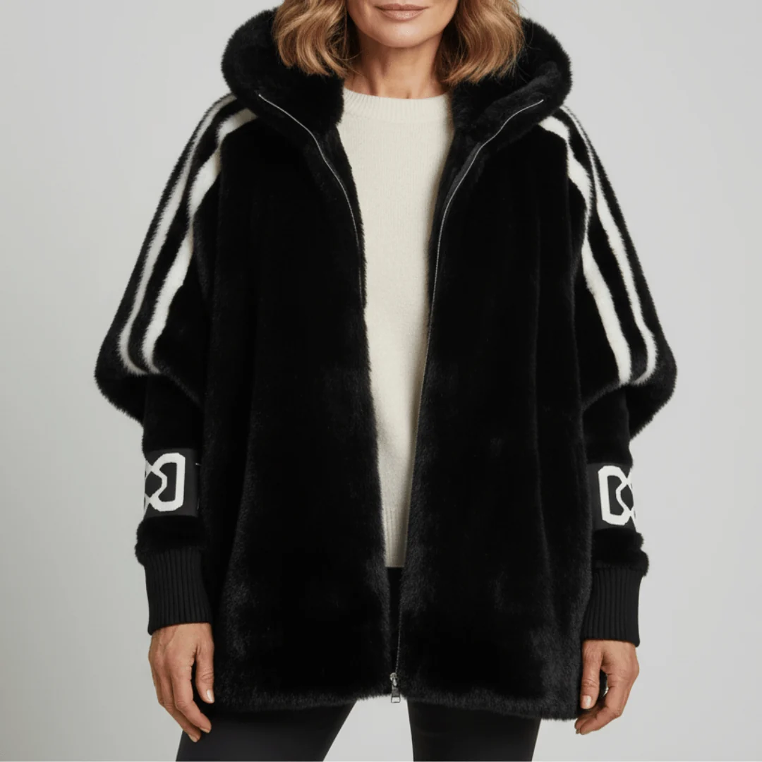 Damen Jacke mit Kapuze und trendy Streifen | A&Z - 2 - Atelier-Zofia