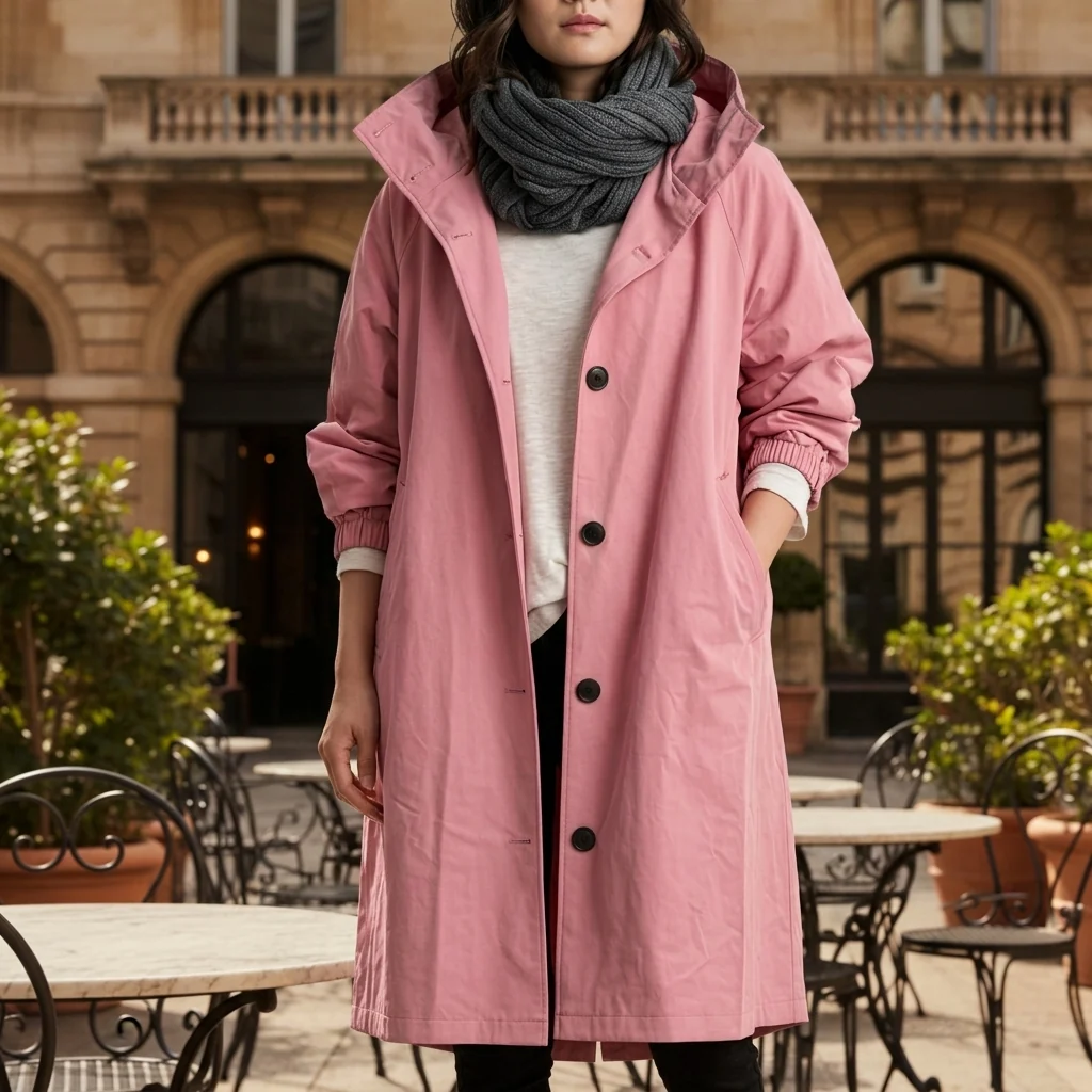 Damenjacke mit Kapuze und Knopfverschluss | A&Z - 3 - Atelier-Zofia