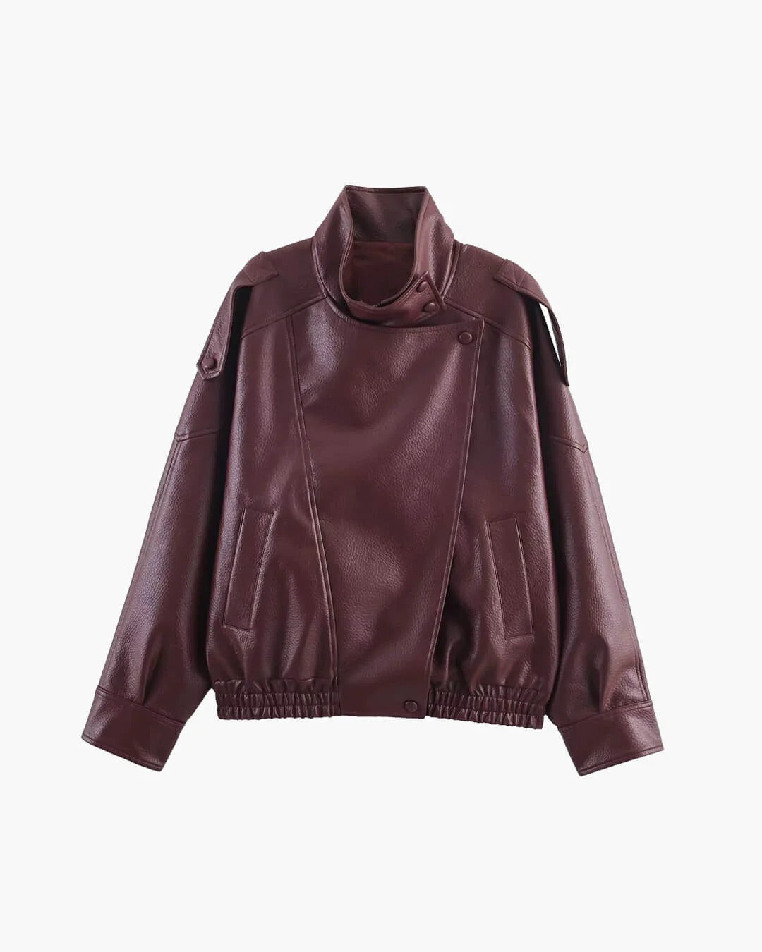 Stylische Damen Bikerjacke im Oversize-Design mit Stehkragen | A&Z - 3 - Atelier-Zofia