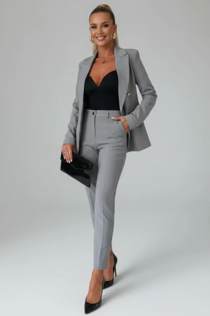Damen Outfit im taillierten Schnitt mit goldenen Knöpfen | A&Z - 8 - Atelier-Zofia