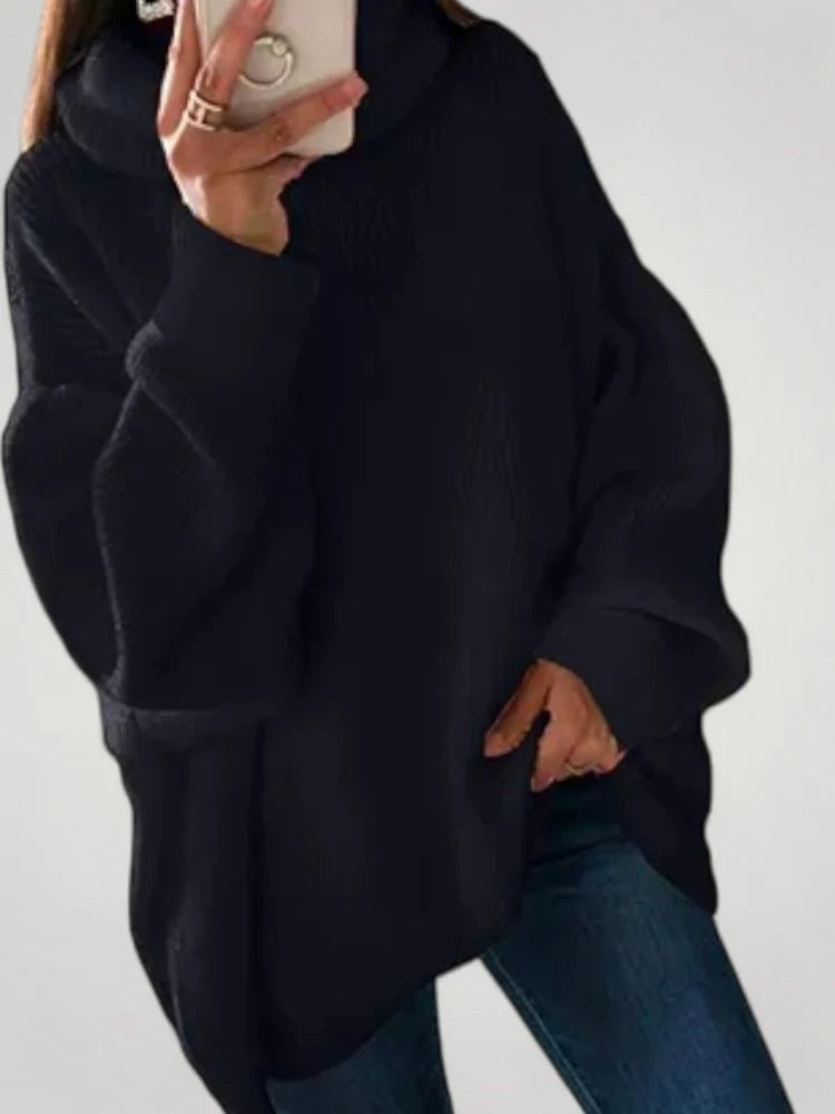 Oversize-Pullover Damen mit Rollkragen und lässigem Look | A&Z - 3 - Atelier-Zofia