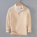 Stylischer Herrenpullover mit Zopfstrick und Reißverschluss | A&Z - 1 - Atelier-Zofia
