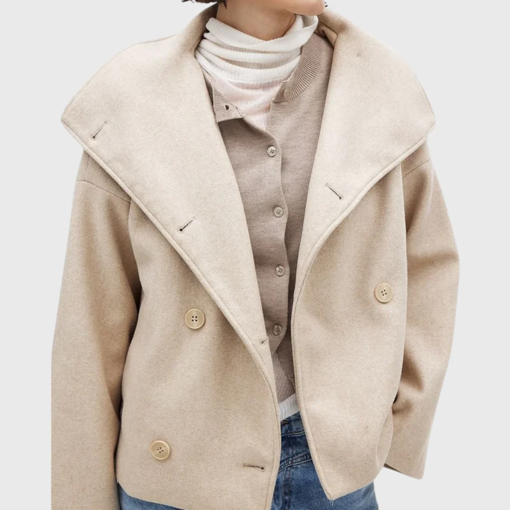 Damen Jacke mit breitem Revers und zweireihigem Schnitt | A&Z - 3 - Atelier-Zofia