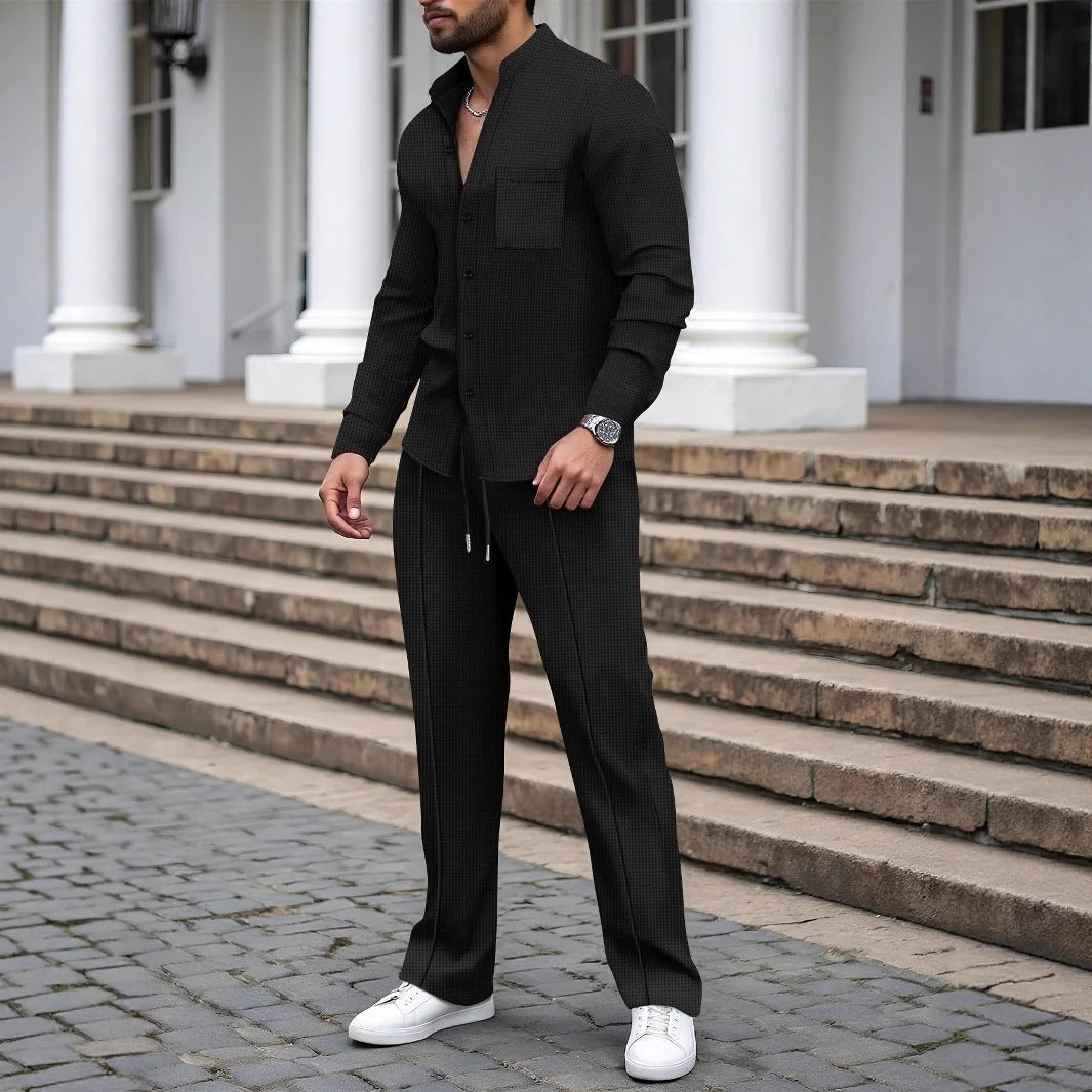 Zweiteiliges Ensemble Herren mit Knopfverschluss und lockerer Passform | A&Z - 1 - Atelier-Zofia