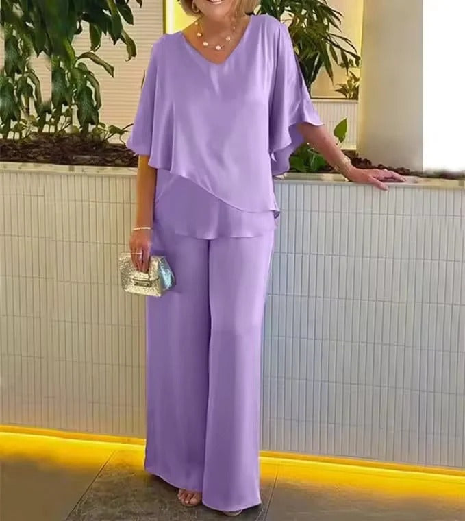 Stylisches Damen-Outfit mit V-Ausschnitt und weitem Schnitt | A&Z - 2 - Atelier-Zofia