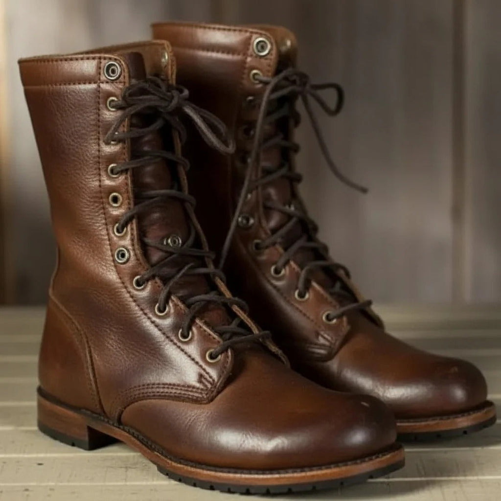 Herren Stiefel mit klassischem Schnürdesign und warmem Futter | A&Z - 3 - Atelier-Zofia