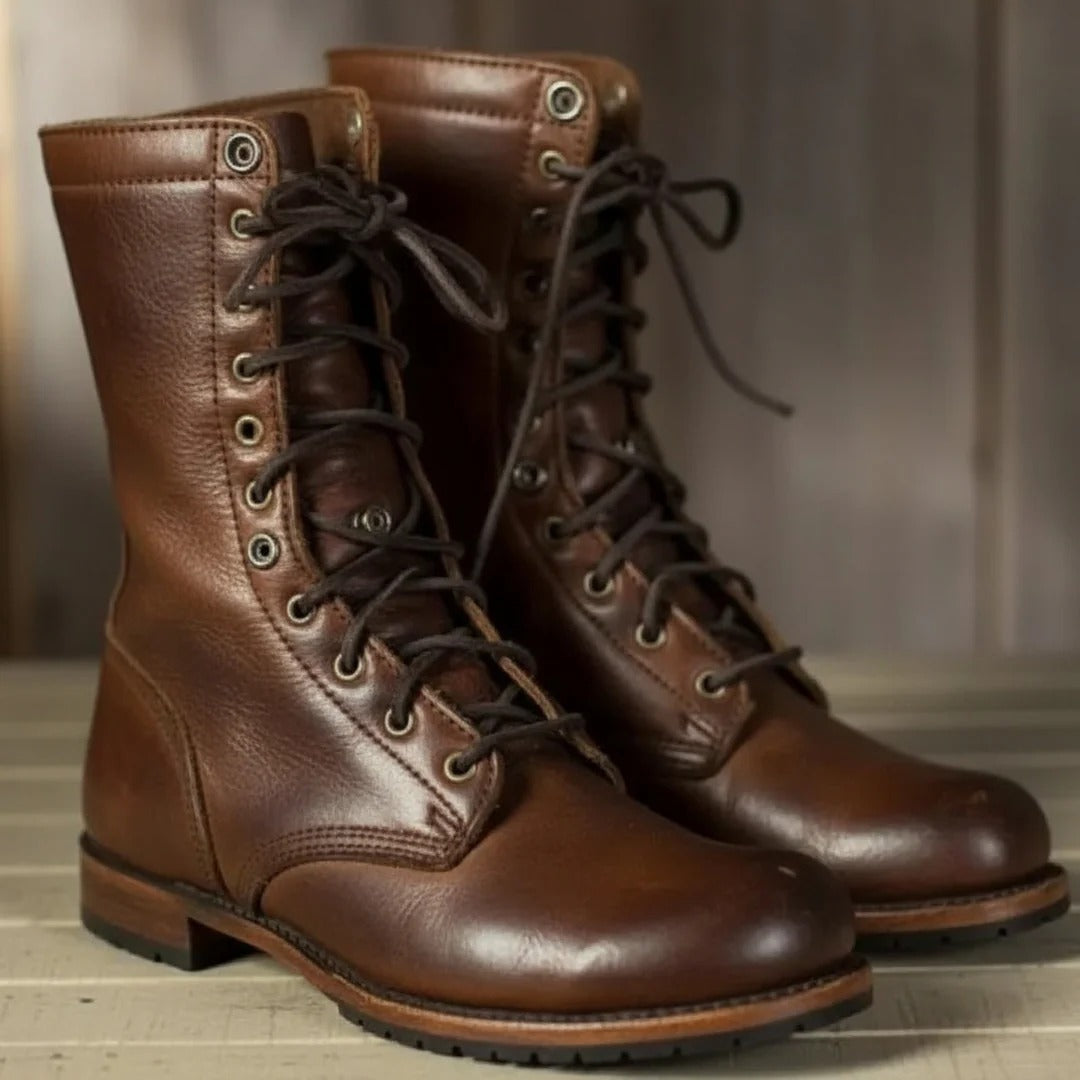 Herren Stiefel mit klassischem Schnürdesign und warmem Futter | A&Z - 3 - Atelier-Zofia
