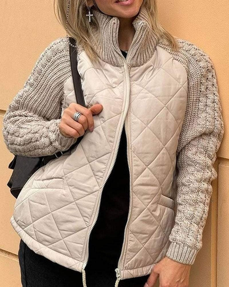 Damen Steppjacke mit hohem Kragen und praktischen Taschen | A&Z - 1 - Atelier-Zofia
