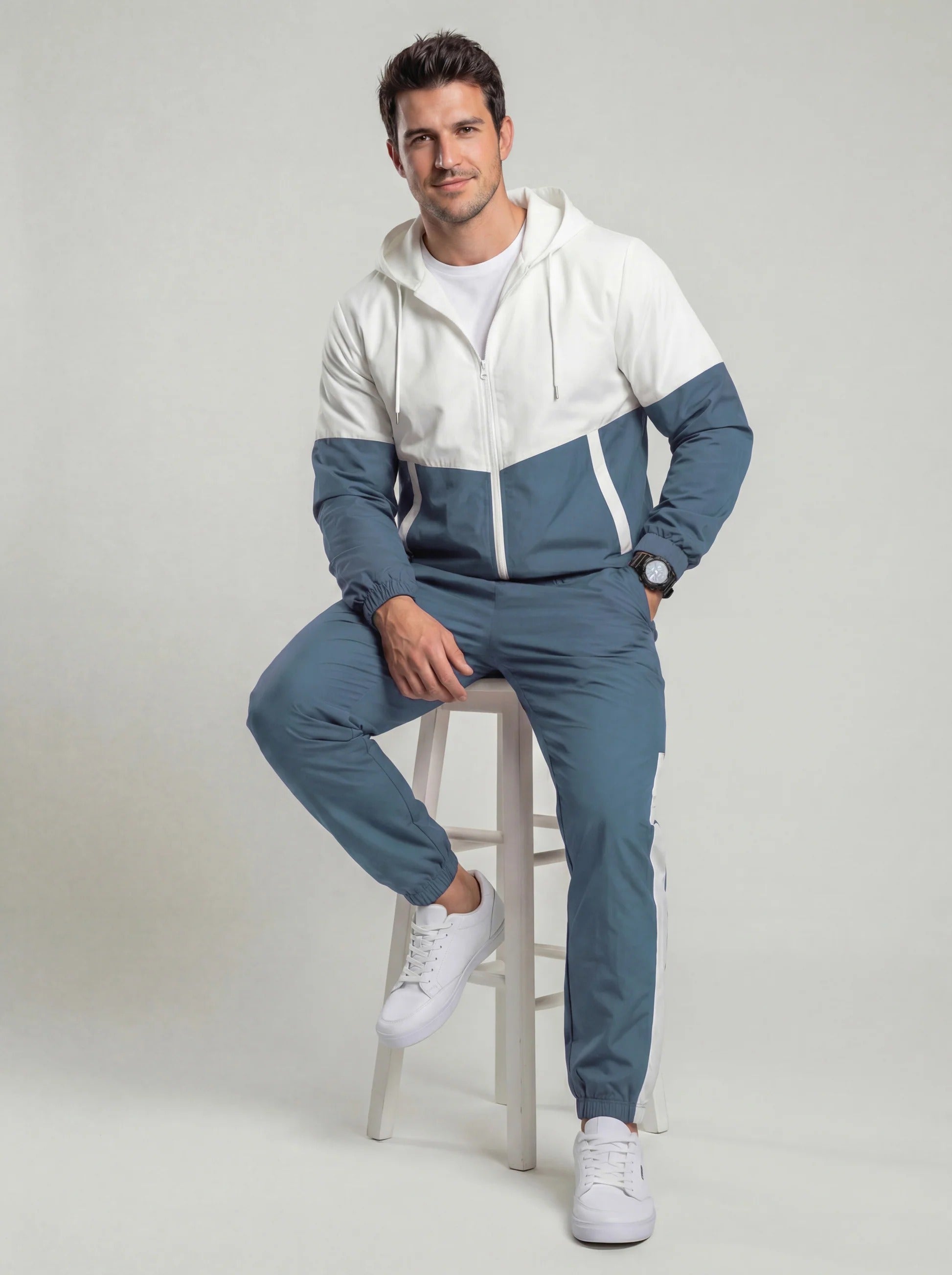 Herren Set: Modischer Hoodie mit Farbblockdesign und Jogginghose | A&Z - 2 - Atelier-Zofia