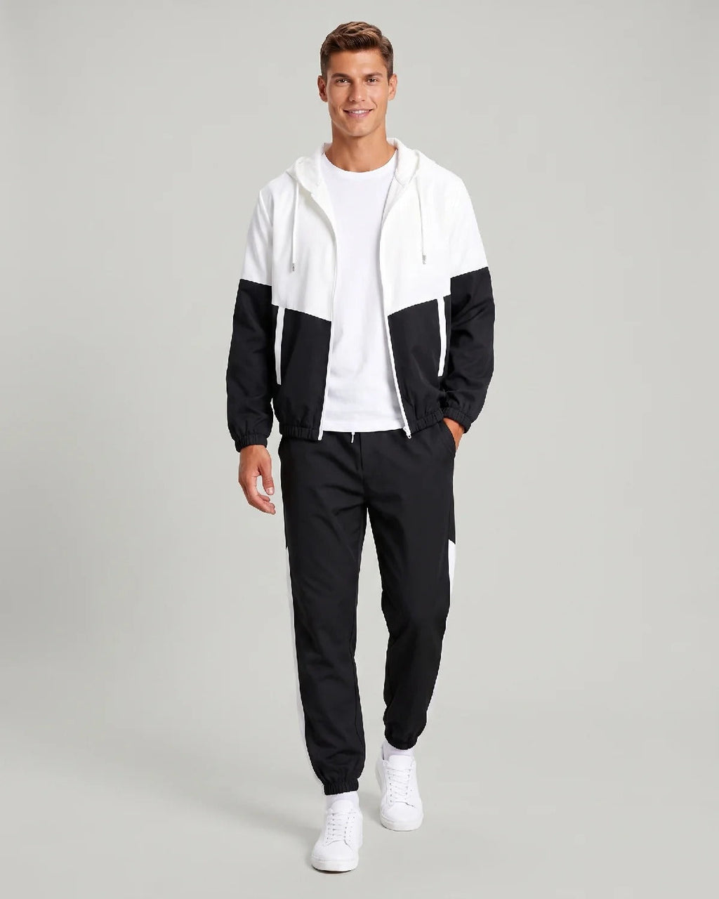 Herren Set: Modischer Hoodie mit Farbblockdesign und Jogginghose | A&Z - 1 - Atelier-Zofia