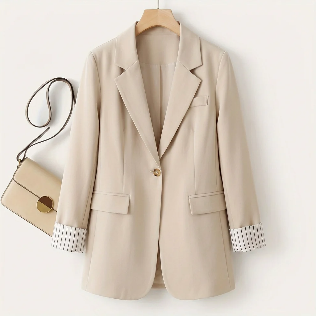 Blazer Damen mit strukturierter Silhouette und kontrastierenden Ärmeln | A&Z - 2 - Atelier-Zofia