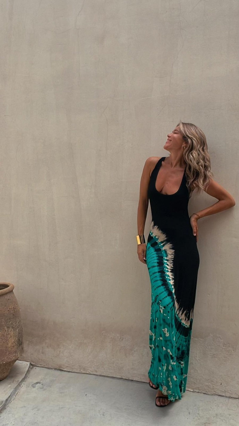 Melanie – Stretch-Maxikleid für Damen mit Schnürung