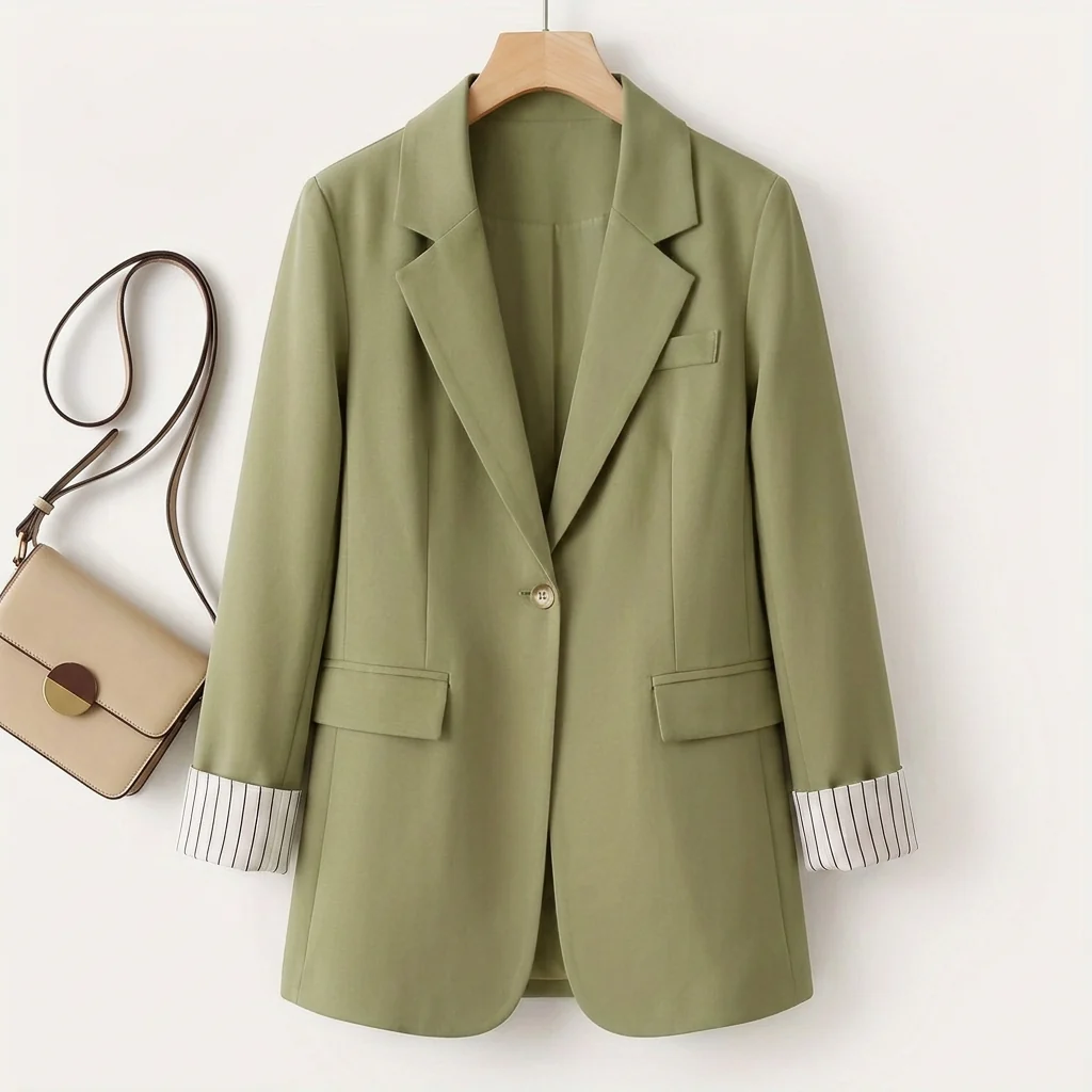 Blazer Damen mit strukturierter Silhouette und kontrastierenden Ärmeln | A&Z - 3 - Atelier-Zofia