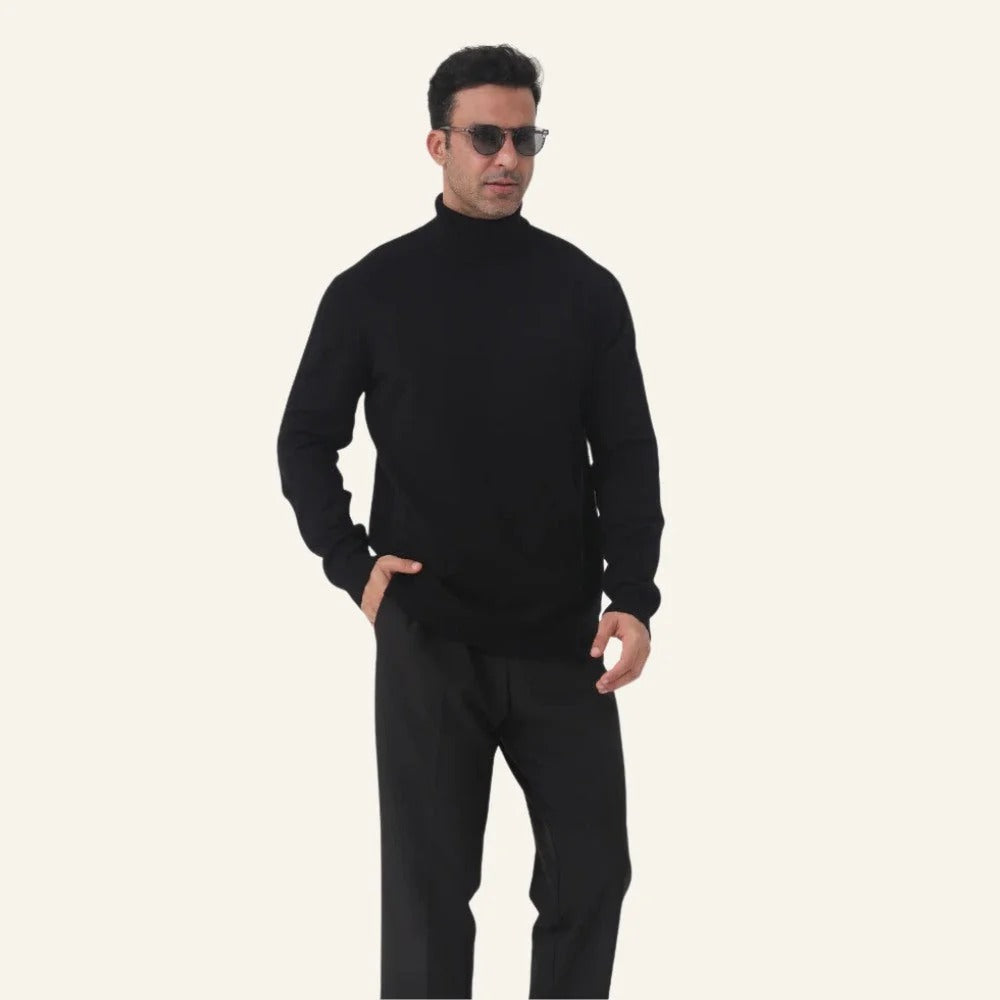 Slim-Fit Rollkragenpullover Herren mit Rippdetails | A&Z - 5 - Atelier-Zofia