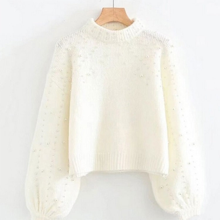 Lieselotte – Damenpullover mit Perlenverzierung
