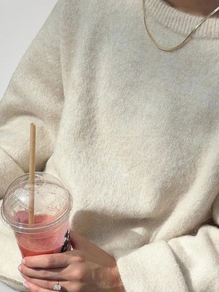 Oversize-Pullover Damen mit lässigem Schnitt und umgeschlagenen Ärmelenden | A&Z - 2 - Atelier-Zofia