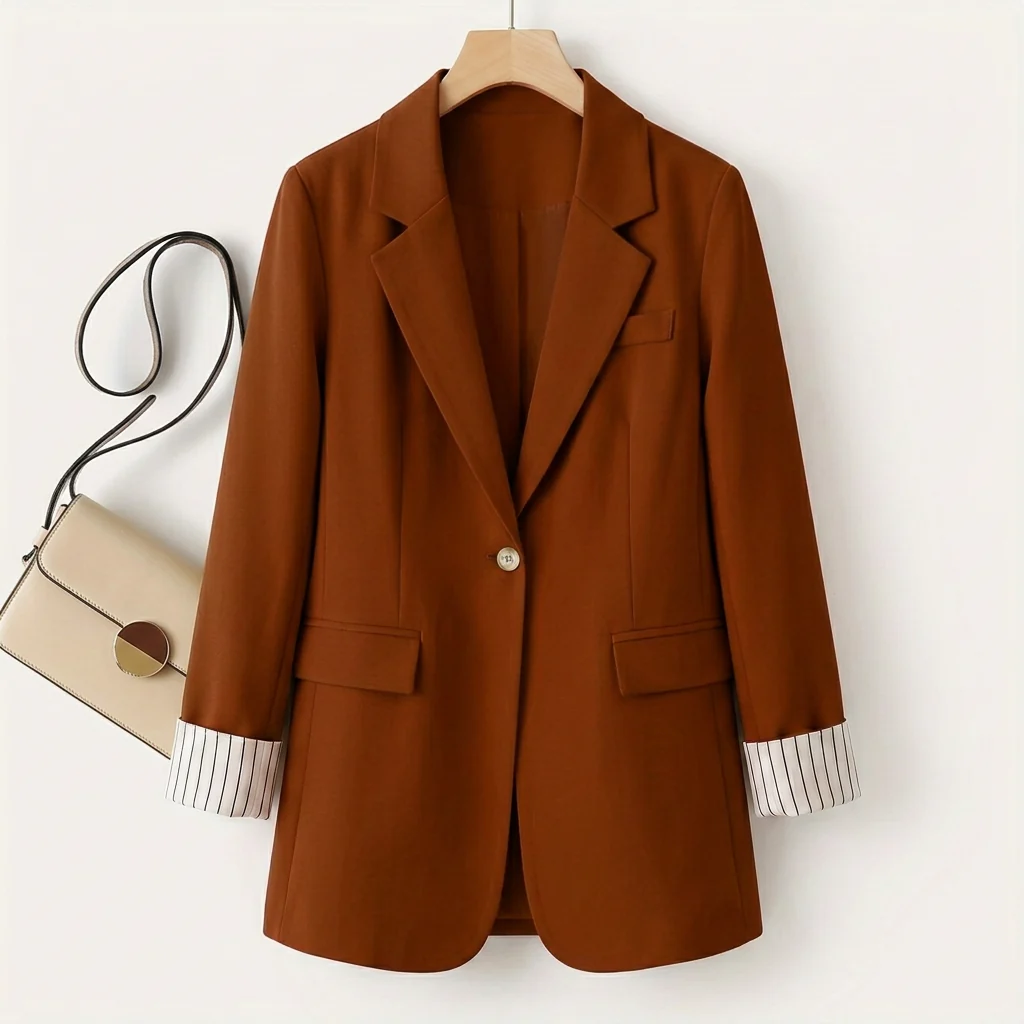 Blazer Damen mit strukturierter Silhouette und kontrastierenden Ärmeln | A&Z - 4 - Atelier-Zofia