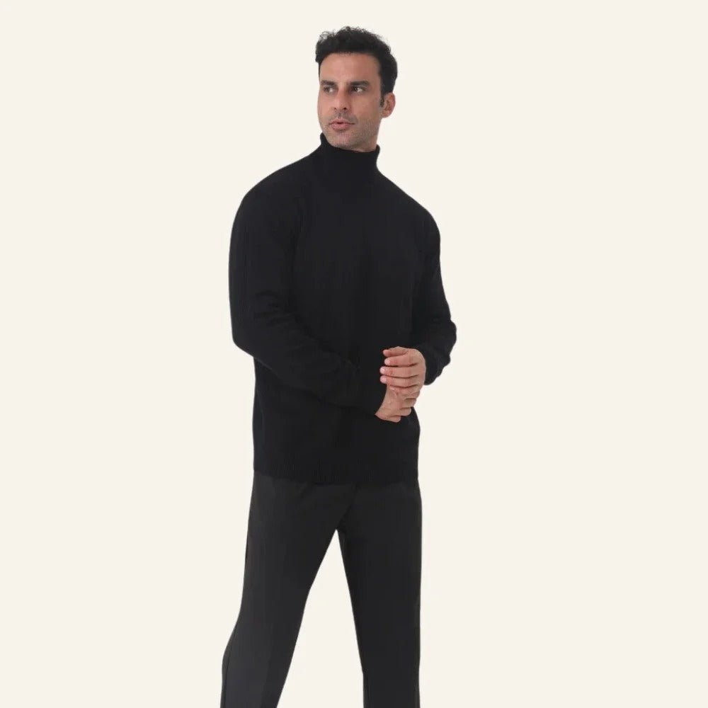 Slim-Fit Rollkragenpullover Herren mit Rippdetails | A&Z - 6 - Atelier-Zofia