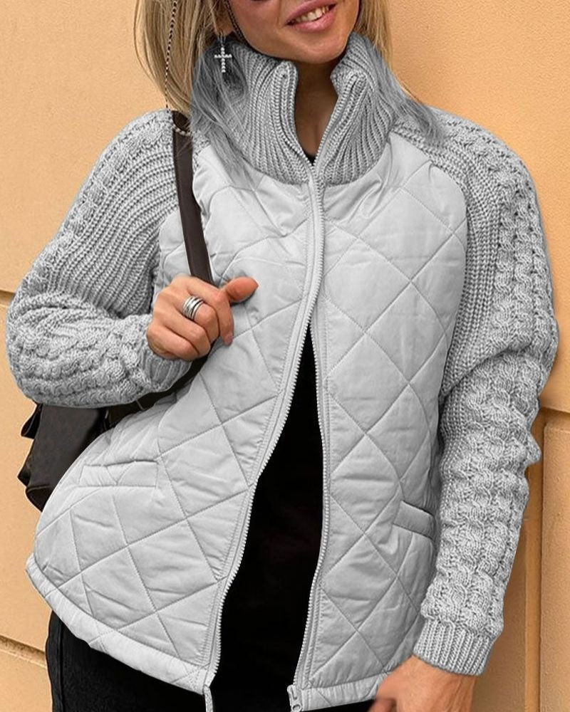 Damen Steppjacke mit hohem Kragen und praktischen Taschen | A&Z - 3 - Atelier-Zofia