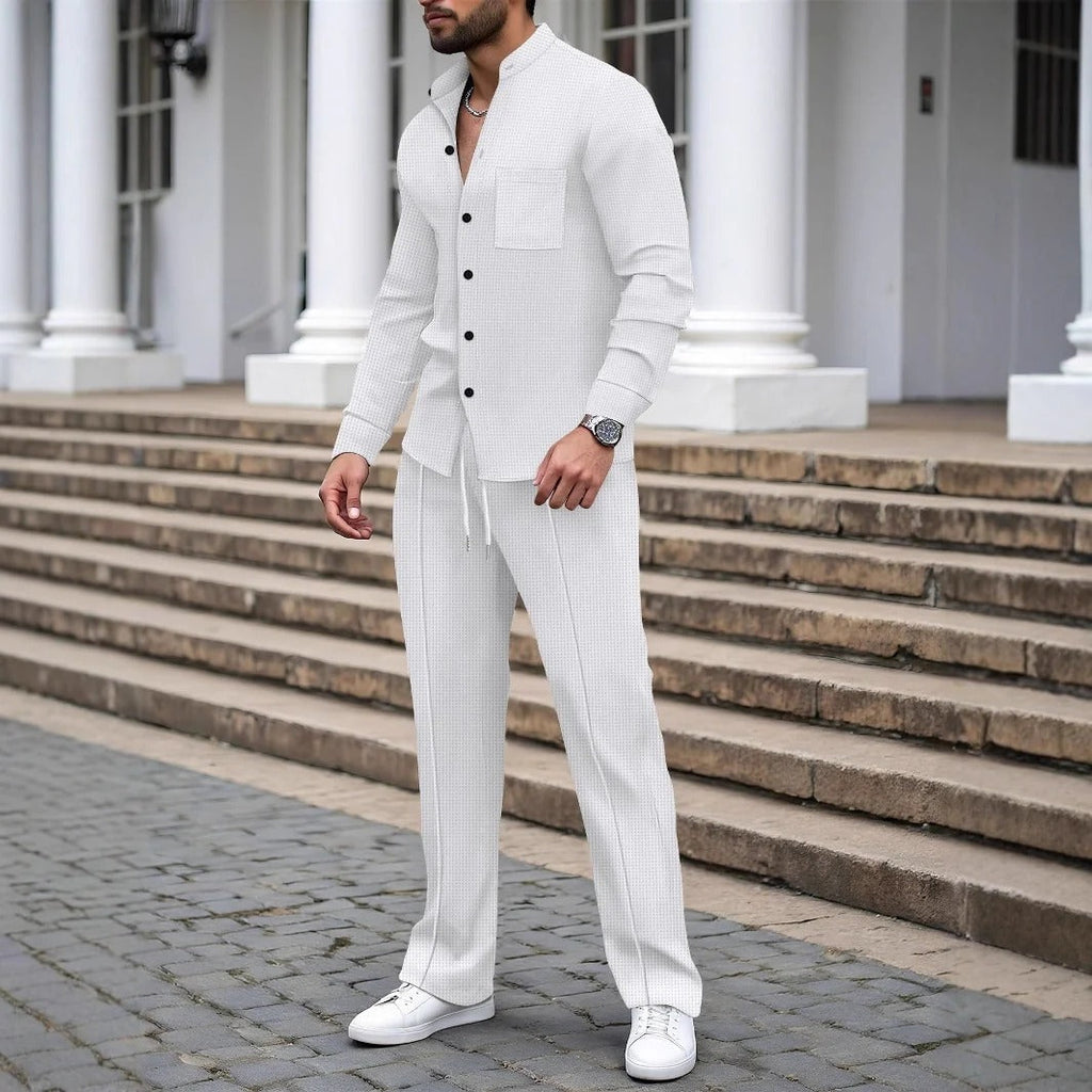 Zweiteiliges Ensemble Herren mit Knopfverschluss und lockerer Passform | A&Z - 6 - Atelier-Zofia