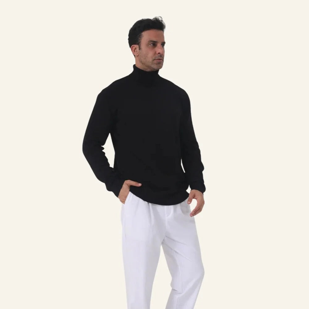 Slim-Fit Rollkragenpullover Herren mit Rippdetails | A&Z - 7 - Atelier-Zofia