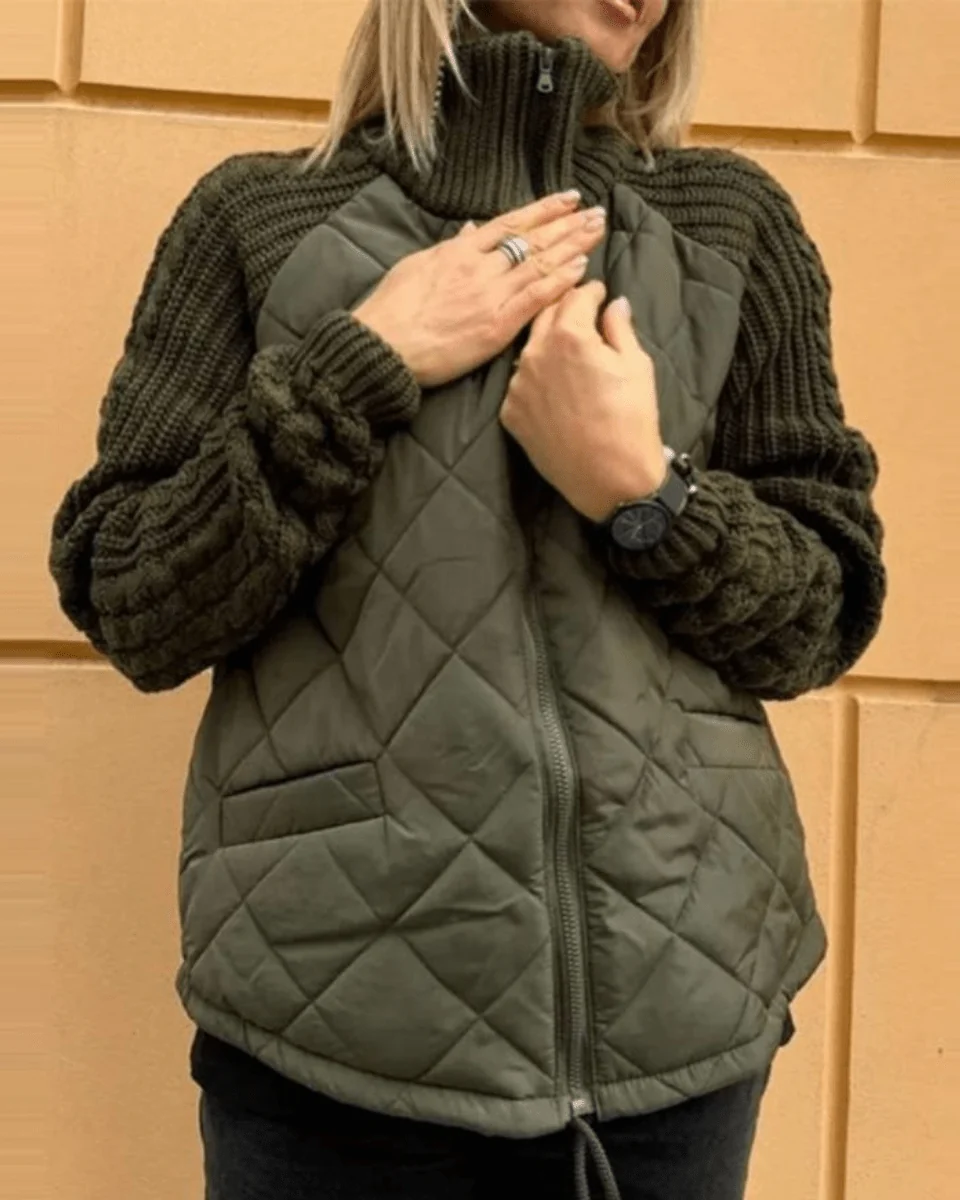 Damen Steppjacke mit hohem Kragen und praktischen Taschen | A&Z - 4 - Atelier-Zofia