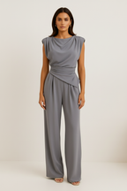 Irina – Women Elegant Wide Trousers Jumpsuit - Image 1