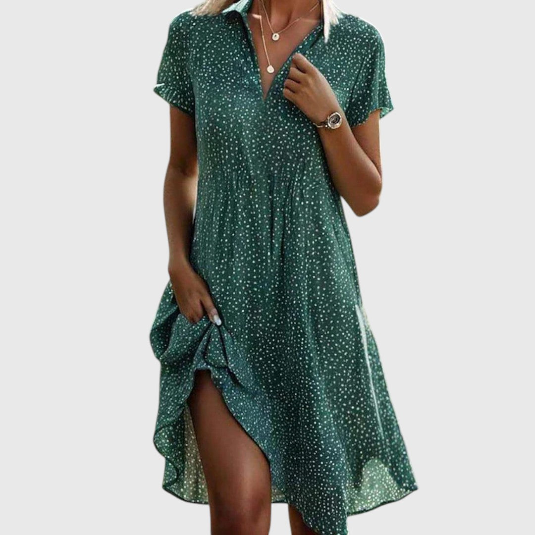 Sandra – Printed Collared  Dress for Women - Image 3